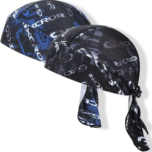 GXCROR Cooling Do Rags for Men Sports Bandanas Cap Skull Caps for Men Breathable Women Skull Cap Helmet Liner Cycling Hat Durags for Outdoor Activities