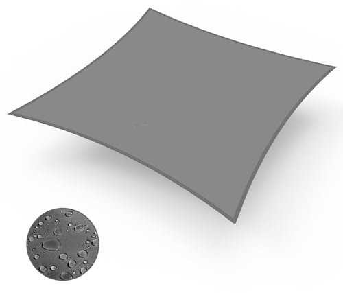 IOAOI Sun Shade Sail 3m x 4m Rectangle Awning Canopy, Waterproof Shade Sail Garden Canopy, 95% UV Block with Free Rope, Sun Sail for Outdoor, Garden, Patio, Yard, Pergola, Balcony, Party (Grey)