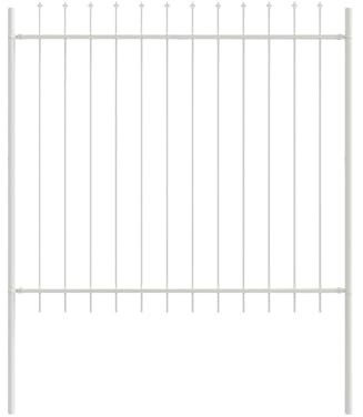 vidaXL Moderne weiße Gartenzaunpaneele Set aus 3 pulverbeschichtetem Stahl Außenzaun 170 x 3,5 x 200 cm Langlebige Grenze für Garten oder Hof Barriere Privatsphäre-Lösungen