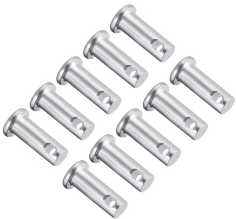 TA-VIGOR 10pcs 8 x 20mm Clevis Pins Single Hole, Zinc-Plated Steel Flat Head Link Hinge Pin Fastener for Mechanical Linkage, Ship Rigging, Fixed Parts