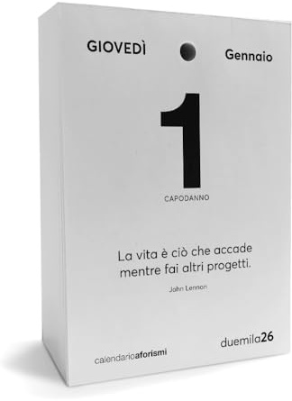 Ricambio Calendario da Scrivania 2026 Filosofico con Aforismi - Inserto Calendario Motivazionale a Strappo con Frasi Filosofiche da Scrivania | Idea Regalo Q&B Grafiche® (2026, 1 Pezzo)