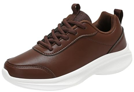 Generisch Sneaker da donna in pelle, scarpe da ginnastica da uomo nere, scarpe da donna extra comode invernali in pelle, scarpe sportive impermeabili, scarpe casual con plateau, scarpe basse sportive