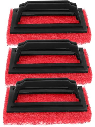 TOPBATHY Juego de 3 Cepillos Removedores de Tinta para Serigrafía Mango Estropajos Resistentes de PP y Esponja Color Rojo para Limpieza de Textiles y Diseño Gráfico