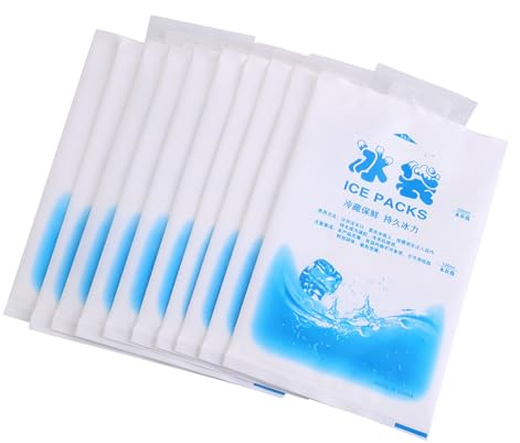 Aumotop 10 Sacchetti Refrigeranti per Impacco di Ghiaccio, Gel Refrigerante Non Tossico, Facile Usare e Riutilizzabile, per il Raffreddamento degli Alimenti, Sollievo Lesioni Minori con (Addensare