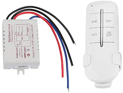 TOPINCN Fjärrkontroll Trådlös Strömbrytare för Lampljus RF, Enkel Installation för Inomhuskristalllampa, LED-ljus, Anti-störning, 20 M Kontrollavstånd för Sovrum i Vardagsrummet (MR701