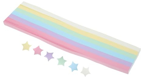JOINPAYA 540 Tiras de Papel para Origami Estrellas Suerte Papel de Colores Degradado Pastel 6 Tonos 540 Piezas para Manualidades DIY y Decoración Creativa