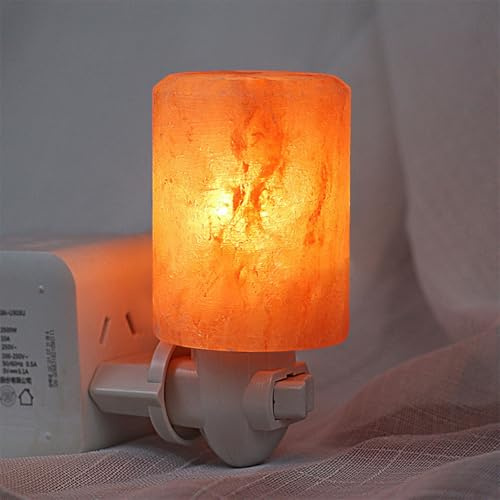 Maimeili Naturlig saltlampa kristall salt ljus varm orange barnkammare lampa naturlig och unik för sovrum vardagsrum kontor bokhandel bar plugg driven