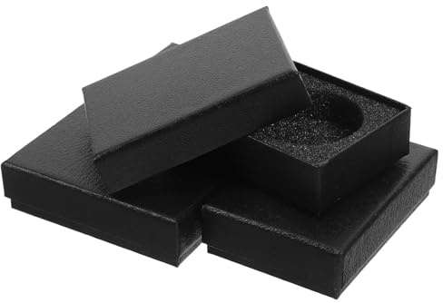 Homoyoyo Boîte à Montre de Poche 4 Pièces en Carton Noir Coussin Amovible | Format S, Usage Personnel Coiffeuse, Coffret Papier pour Collection de Montres
