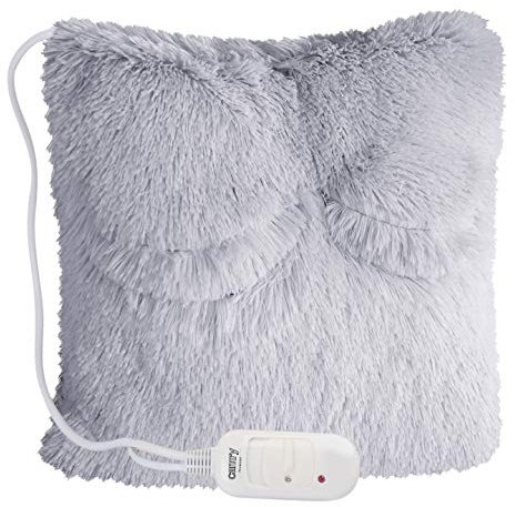 Camry CR 7428 Cojín Térmico, Almohadilla Eléctrica Térmica para Cervicales, Cuello, Espalda, Lumbar, Mando con 2 Niveles de Temperatura, Cojín Eléctrico de Calor, Funda Lavable, Gris, 80W