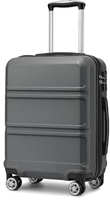 Kono Carry on Suitcase Hand Small Cabin Luggage Hard Shell Lightweight Travel Trolley Luggage Suitcase with TSA Lock and Sturdy 4 Spinner Wheels,(Grey, Cabin 20)