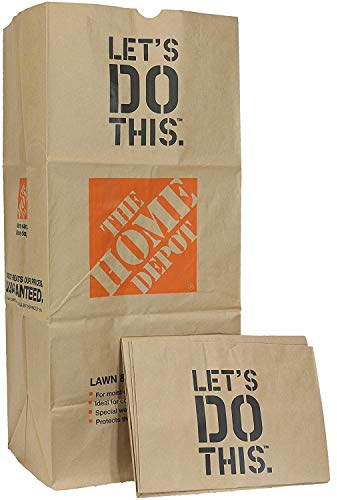 Home Depot Heavy Duty Brown Paper 30 Gallon Lawn and Refuse Bags for Home and Garden (30 Lawn Bags)