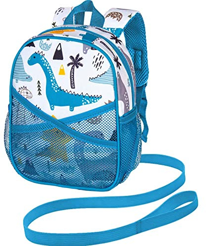 AGSDON Toddler Backpack with Leash, 9.5 Baby Dinosaur Safety Leashes Removable Tether Bookbag