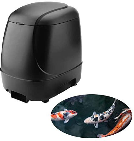 10L Automatic Fish Feeder, Fish Food Dispenser, Directional Feeder, Timer High Capacity Pond Fish Feeder for Outdoor Garden Pond(Black)