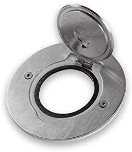 Edelstahl Boden + Wand Einbausteckdose Rund Bodentank versenkbar 089701 überfahrbar IP44 passend für Livolo Einsätze Steckdose Netzwerk Usb