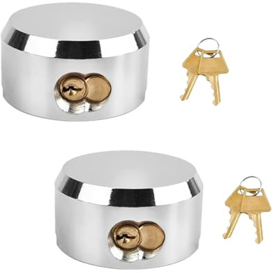 2 Pack Hidden Shackle Padlock Keyed Alike Heavy Duty Trailer Puck Silver
