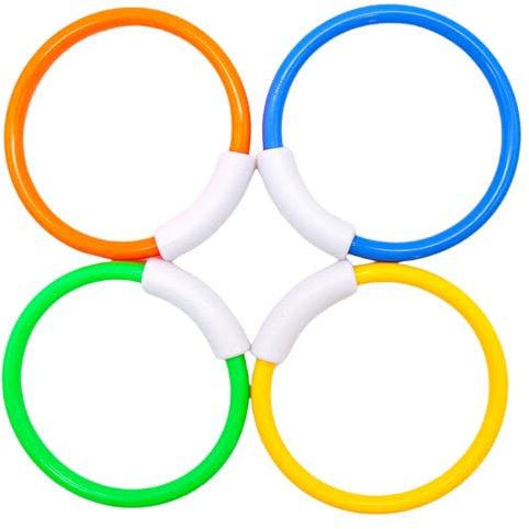 COSORO 4 pièces Jouets de Piscine Enfant,Jouets de Anneaux Plongée,Jeu Piscine Enfant Extérieur L'été,pour Divertissements Entrainement sous - Marin Plongée Natation Garçon Fille 7-12 Ans