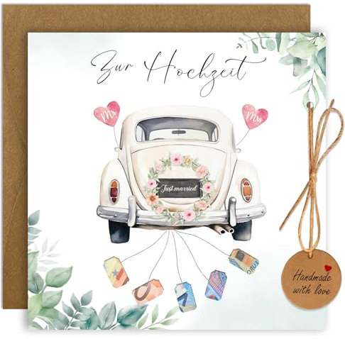 Hochzeitskarte Geldgeschenk mit Umschlägen, Hochzeitsgeschenke für Brautpaar, Originelle Geldgeschenk Hochzeit Verpackung, Glückwunschkarte Hochzeit Geldgeschenk - Hochzeitsauto