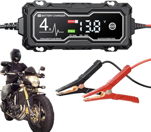 Mantenedor de cargador de batería de coche inteligente,Mantenedor de cargador de batería automático - con dispositivo de reparación de batería de coche de motocicleta con pantalla LED - Goteo intelige