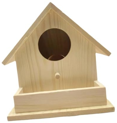 perfk House Bird House Suspendue Birdhouse Nidification de Chalet Nid avec Perche Stand pour Les Cardinaux de Balcon extérieur Humming bourdonnant