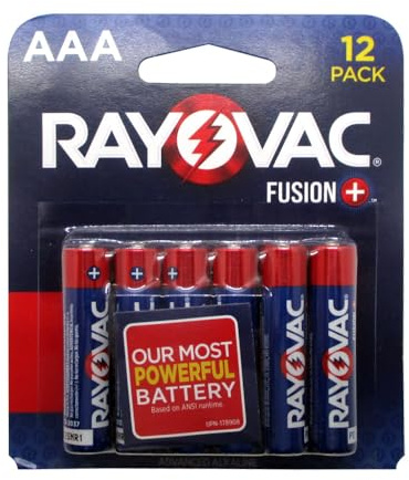Rayovac Fusion AAA Batteries (12 Pack), Triple A Alkaline Batteries