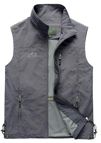Generico Smanicato da Lavoro Uomo Leggero, Gilet Sportivo Gilet Pesca Giubbino da Lavoro, in Tessuto Softshell, Antivento, Senza Maniche, per Viaggi, Escursionismo, Corsa e Golf