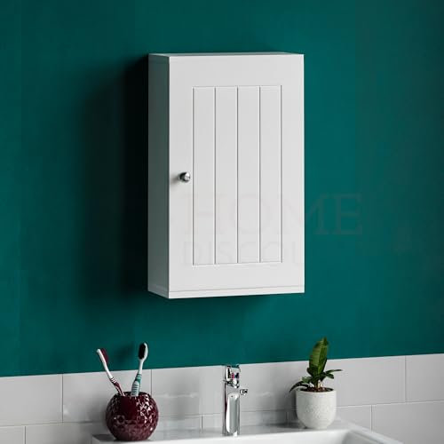 Bath Vida Priano Hängeschrank mit Tür, Bad, Badezimmer, Aufbewahrung, Weiß
