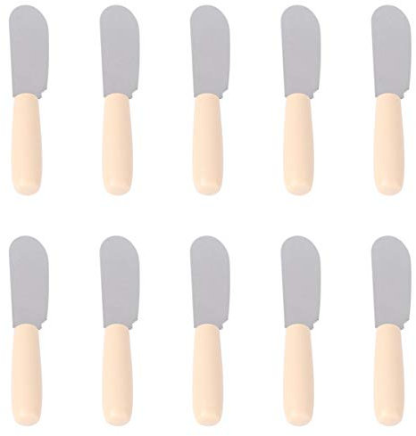 UPKOCH 10Pcs Coltello da Burro Spatola per Spalmatore di Formaggio in Acciaio Inossidabile Spatola con Manico in Legno per Crema di Formaggio Sandwich
