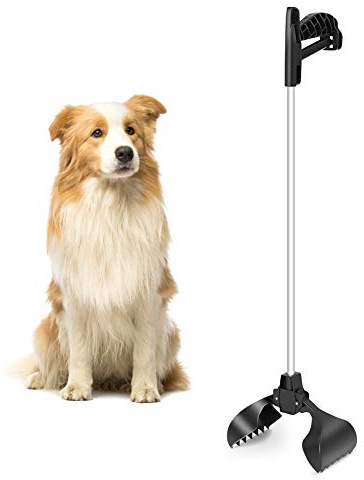 Greensen Pala portatile per escrementi di cani con manico lungo e molla ad alta pressione per escrementi di cani e gatti, con design ergonomico professionale