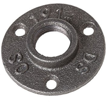 TEBI 3/4malléable fileté bride de plancher raccords de tuyauterie en fer montage mural noir