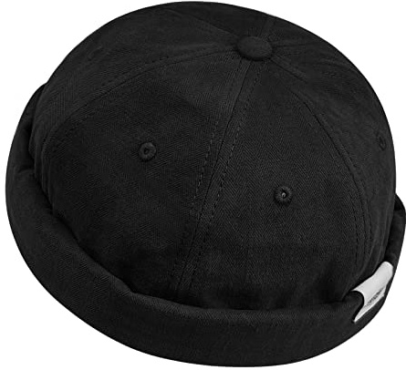 CLAPE Bonnet Docker Homme Femme Coton Casquette sans Visière Noir