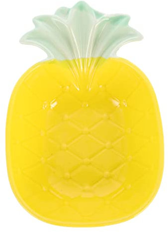 BESTonZON Ceramic Pineapple Bowl Yellow Pineapple-Shaped Serving Bowl for Household Food Serving Salad and Rice Creative Tableware for Kitchen Dining
