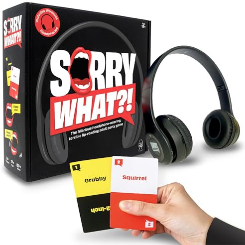 Lucky Egg Sorry What - Hilarious Lip Reading Adult Card Game - Based On The Headphone Challenge TikTok Trend - 2+ Players 40,000 Funny Word Phrase Combinations - Party Game for Adults (Original)