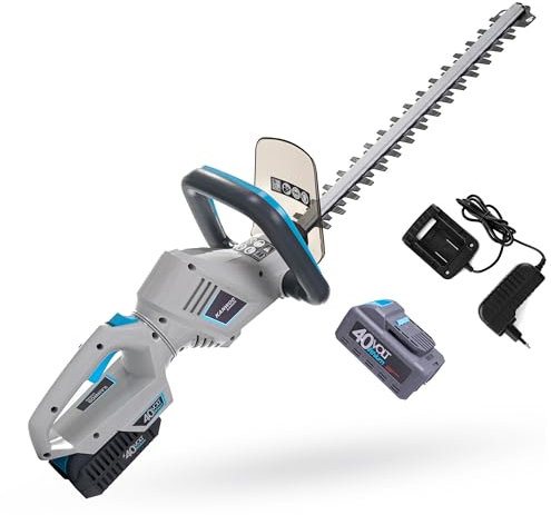 Kanwod KGAHT-4045 Akku Heckenschere 40V, (inkl. 4 Ah Akku und 0,5 A Ladegerät), 45 cm Schnittlänge, für eine maximale Aststärke von 22 mm, ergonomischer Griff