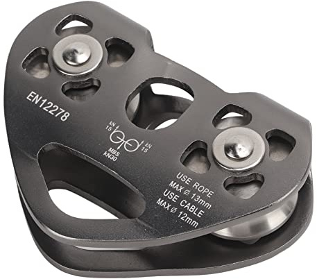 KIMISS Zipline Swivel Pulley, Aluminium mit Tandem Speed ​​Zipline Rock Climbing Double Trolley für Bergsteigen