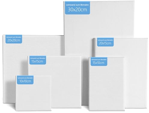 6 Set canvas for Painting Linen Fiber Frames, Blank Mini Canvas in Various Sizes, Boards for Acrylic Painting, Suitable for Beginners, Students, Artists