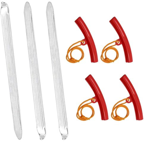 MOAZIFI 3 Stück Montierhebel Reifen, Montiereisen30 cm Mit 4 Felgenschützern, Montierhebelreparaturwerkzeuge Für Motorrad Und Fahrrad, Felgenschutz, Reifenmontierhebel