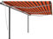 Juroupi Markise Manuell Einziehbar mit Pfosten Markise Terrasse Balkon Markise Sonnenmarkise Terrasse 6x3 m Orange Braun