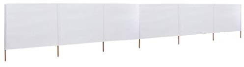 ShGaxin Strand-Windschutz, 6 Stoffbahnen, 800 x 80 cm, Weiß, winddicht, Strandmarkise