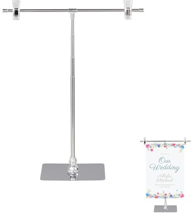 ERFGT Porte Affiche Sur Pied en Forme de T, Support Publicitaire Stand, Porte Affiche Réglable, Panneau Publicitaire Sur Pied, pour Mariages, Affichages et Publicité