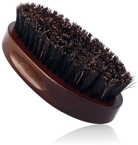 Brosse à Barbe pour Homme, avec Poils Naturels de Sanglier, Brosse a Barbe Homme 11.5×6×3.5 cm, Cheveux Poils de Sanglier pour Démêler, Lisser et Réduire le Statique, Soins Quotidiens