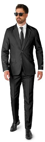 Suitmeister Men's Party Costumes - Slim Fit Solid Color Suit for Leisure - Halloween Parties and Party Wear - Black - Size: XL