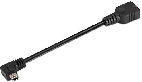 AISENS A101-0034 - Cable USB 2.0 OTG acodado DE 15 cm para teléfono movil y Tablet, Color Negro