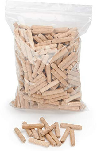 Holzdübel 6 mm x 30 mm | Riffelholzdübel 400er Packung | Dübel aus Buche | Holz Dübel 6 mm | Ideal geeignet für Dübelfräse & Lamellofräse