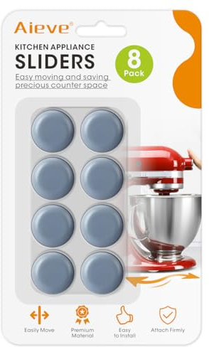 Aieve Appliance Sliders, 8 Pcs Small Appliance Slider for Countertop, Self Adhesive Caster Wheels Rollers, Coffee Bar Accessories Kitchen Gadgets Home Must Have for Mixer Coffee Maker Air Fryer