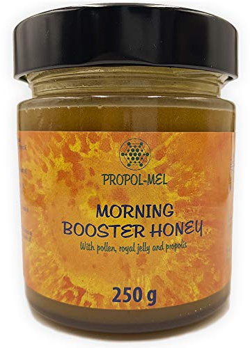 Miel con Propoleo, Jalea Real fresca y Polen de abeja x 250 g. Morning booster, el mejor bio-estimulador para el cuerpo humano. Energizante y revitalizante de las fuerzas vitales del cuerpo.