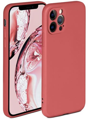 ONEFLOW Soft Case für iPhone 12 Pro Hülle aus Silikon mit Kameraschutz, Silikonhülle mit erhöhtem Schutz fürs Display, Backcover Schutzhülle, weiche Handyhülle, Rot