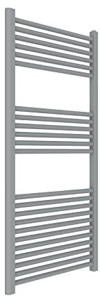 ERCOS Handtuchwärmer Badetuchwärmer Größe 600x1200 MM Badheizkörper Farbe Titanium Grau, 1/2 Anschlüsse Geliefert mit Montagekit