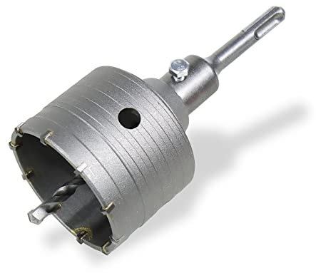 CCLIFE sierra corona perforadora hormigon Ø 82 mm Brocas Sierra de Corona Metal Taladro Hormigon + Adaptador SDS Plus + Broca 7 x 110 mm