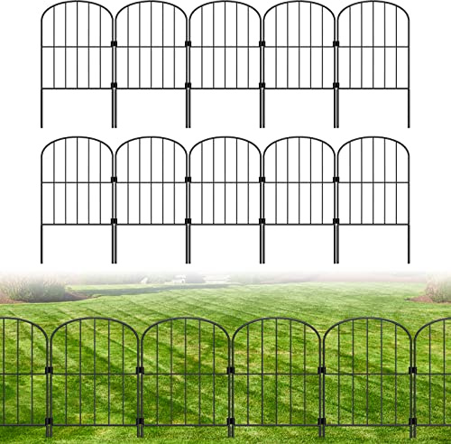 10 Pack 10ft Garden Fence 24in High Rustproof Metal Barrier for Yard Patio
