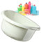 KADAX Round Bowl 15L, Plastic Washing Up Bowl for Kitchen and Bathroom, Large Basin for Washing Dishes, Soaking Laundry and House Cleaning (Cream)